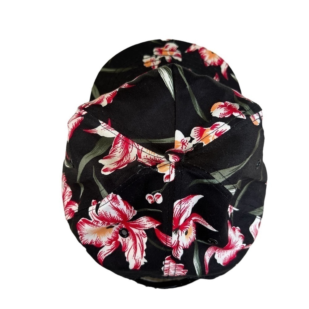 Vintage Trojan Explosives Tropical Floral Rope Bill Adjustable Snapback Hat 90s - Picture 3 of 4